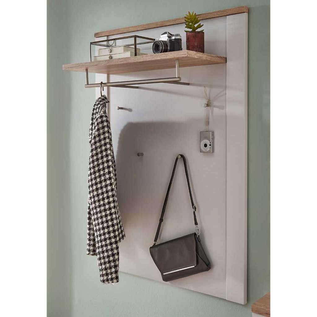 Wandgarderobe mit Kleiderstange im Landhausstil 115 cm hoch