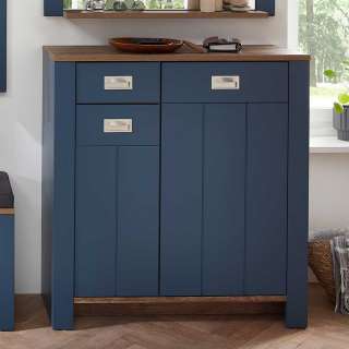 Garderobenschuhschrank blau im Landhausstil 105 cm hoch