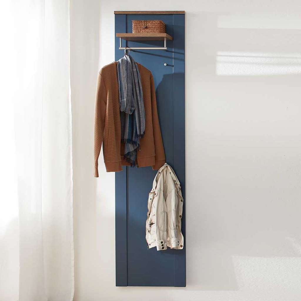 Garderobe Flur Landhaus in Blau und Eiche dunkel 188 cm hoch