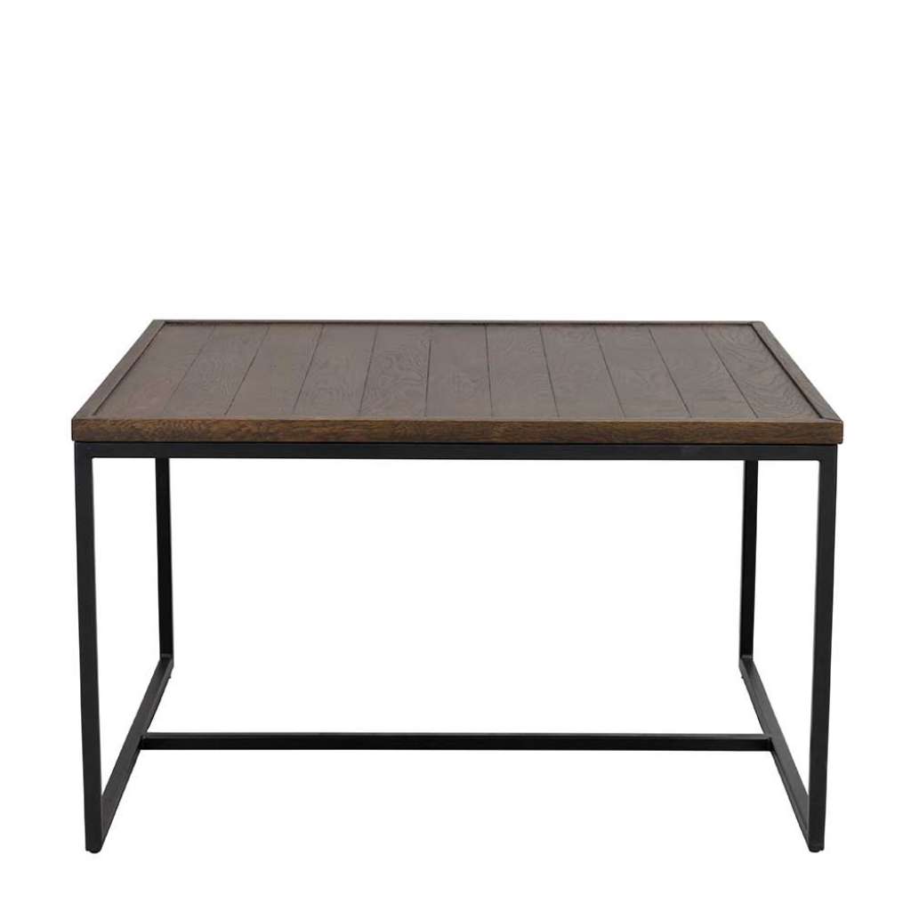 Wohnzimmertisch quadratisch in Eiche braun und Schwarz Skandi Design