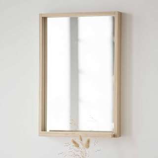 Flurspiegel mit Ablage in Holz White Wash 40 cm breit - 60 cm hoch