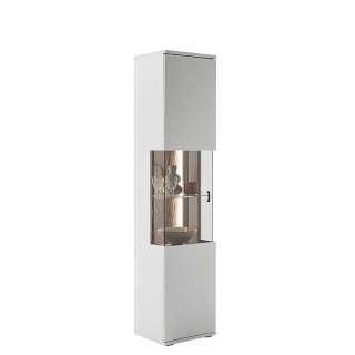 Schrank Vitrine weiss modern 199 cm hoch melaminbeschichtet