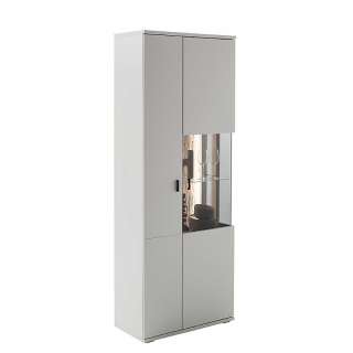 Esszimmer Vitrine weiss in modernem Design 199 cm hoch