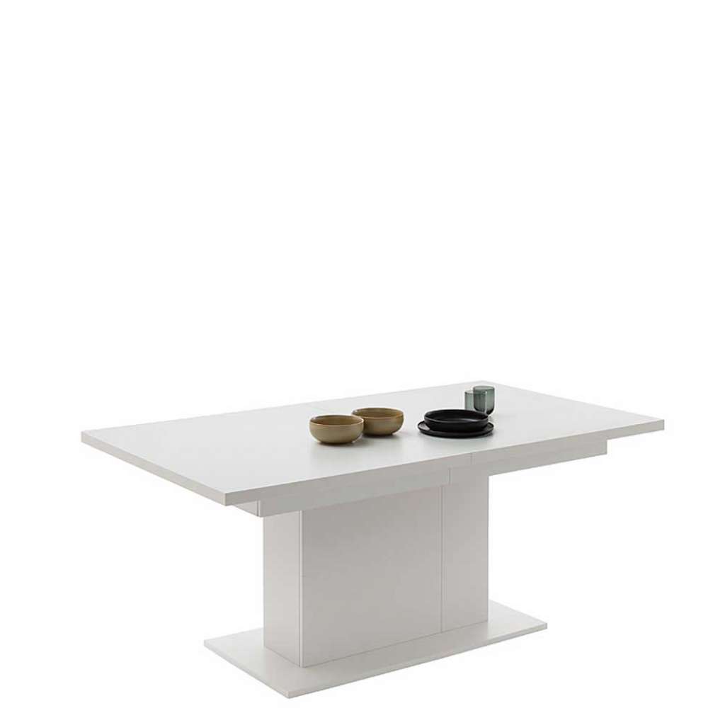 Ausziehtisch weiss modern 77 cm hoch Kulissenauszug