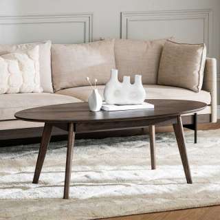 Ovaler Wohnzimmer Tisch in Eiche dunkel 130 cm breit - 48 cm hoch