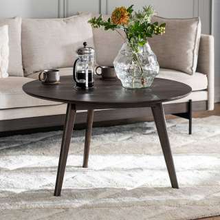 Couchtisch mit Dreibeingestell in Eiche dunkel 90 cm breit
