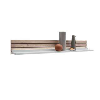 Wohnzimmer Wandboard in Weiß und Wildeichefarben 150 cm breit