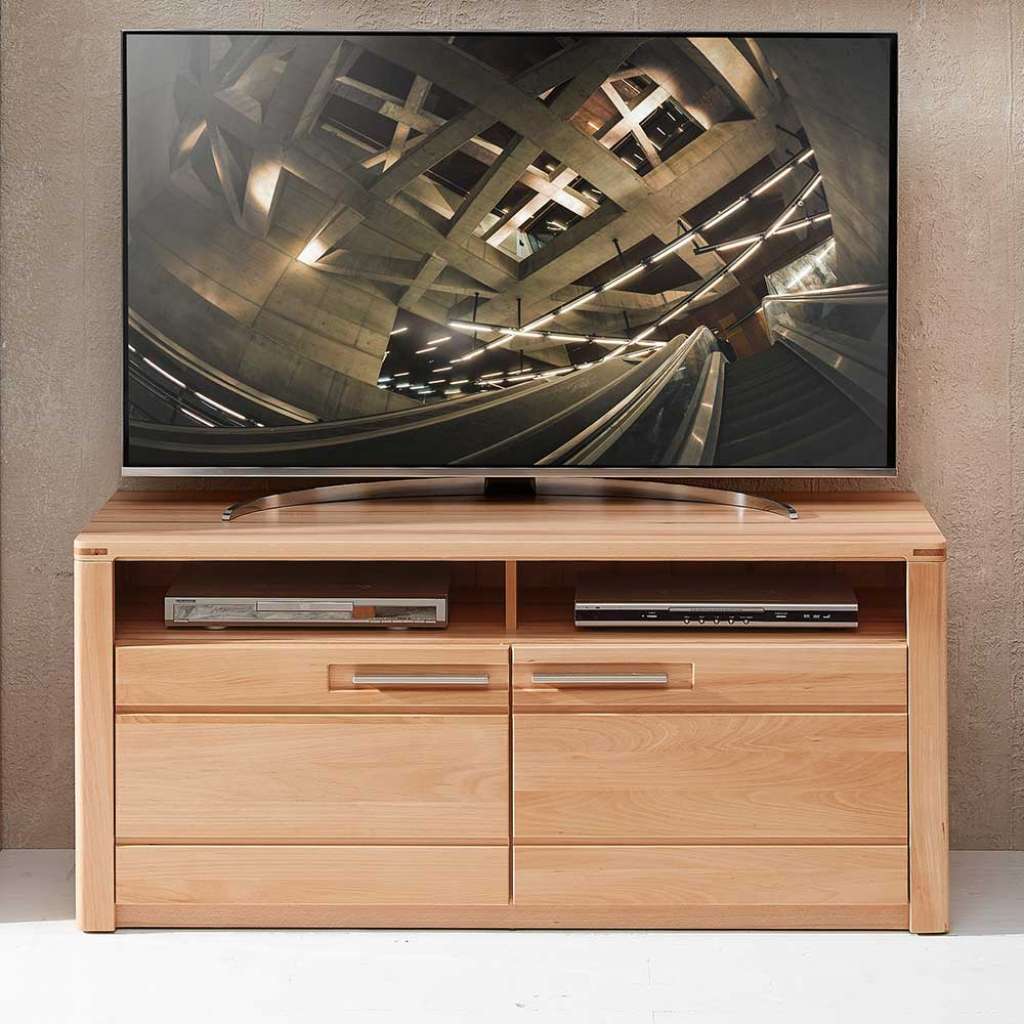 Fernsehtisch teilmassiv in Kernbuchefarben 131 cm breit