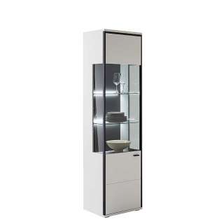Esszimmervitrinenschrank weiss in modernem Design 199 cm hoch