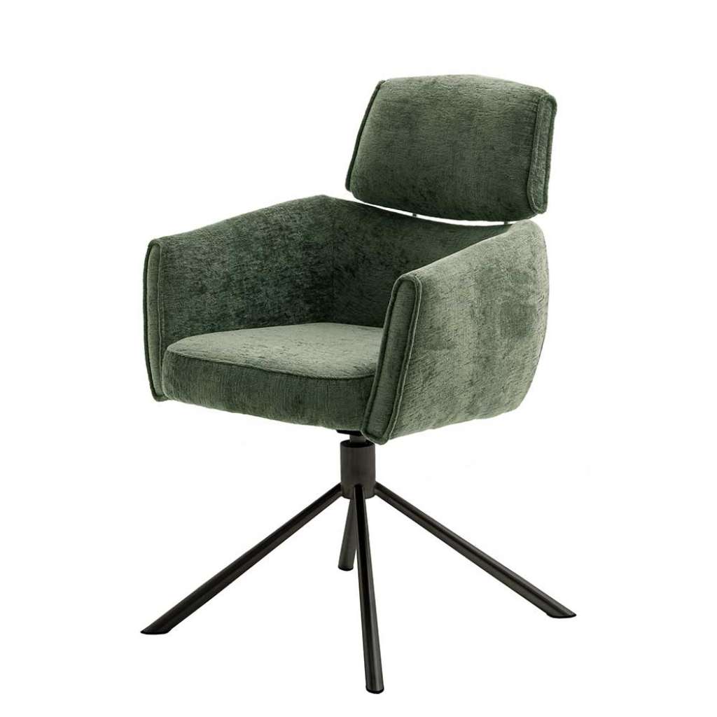 Armlehner mit Drehgestell in Oliv Grün Schwarz (2er Set)