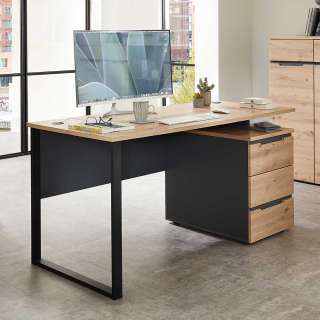Computer Schreibtisch mit Schubladen in modernem Design 150 cm breit