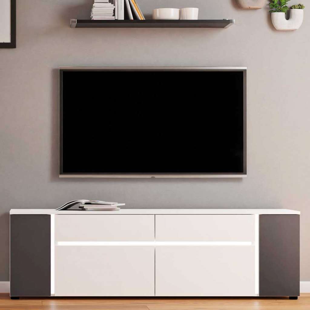 Fernseh Unterschrank modern 170 cm breit zwei Schubladen