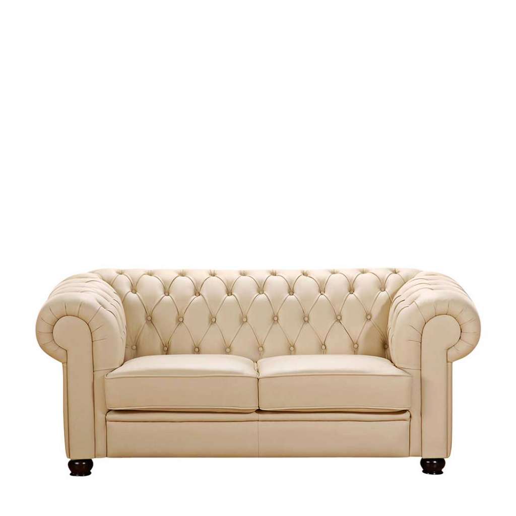 Ledersofa Beige Chesterfield 172 cm breit 57 cm Sitztiefe