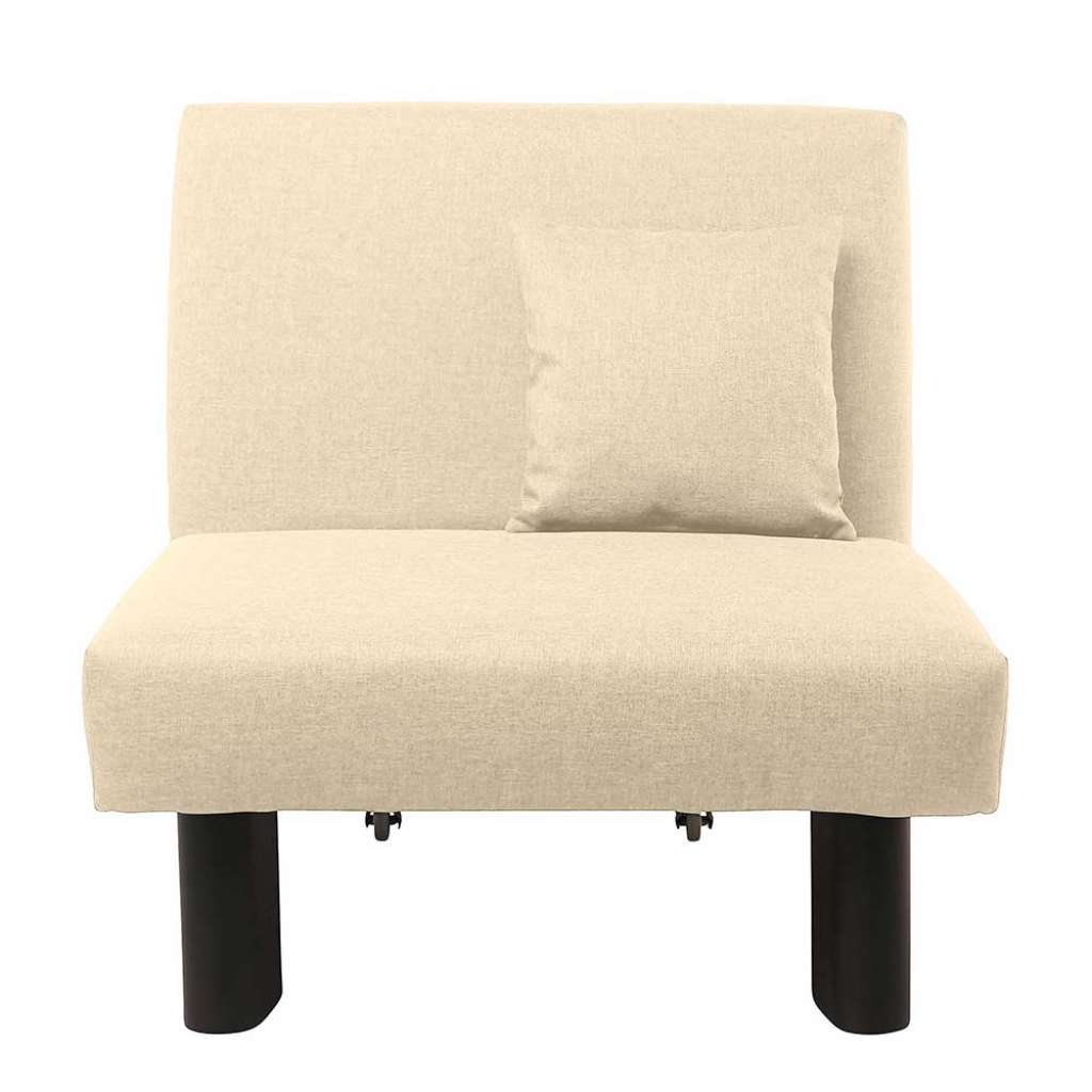 Faltsessel zum Schlafen in Beige Untergestell aus Metall