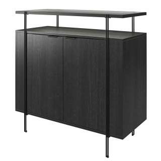 Highbord Esszimmer schwarz in modernem Design 92 cm breit