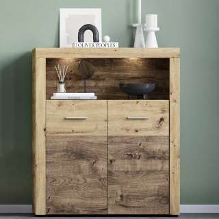 Highbord Holzoptik in Wildeichefarben & Eiche dunkel 118 cm hoch