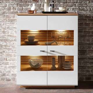 Highbord Wohnzimmer modern 110 cm breit 136 cm hoch