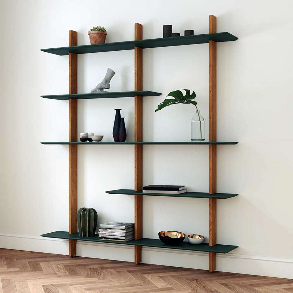 Großes Wandboard in Dunkelgrün und Eiche 162 cm breit - 190 cm hoch