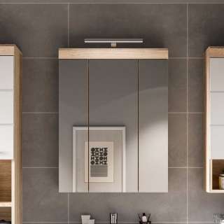 Badschrank Spiegel Sonoma Eiche 60 cm breit 19 cm tief