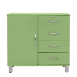 Kommode hellgrün Retro mit vier Schubladen 92 cm hoch - 99 cm breit