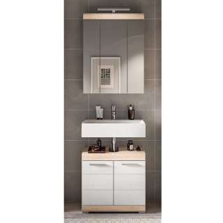 Badmöbel Set klein 60 cm breit modernem Design (zweiteilig)