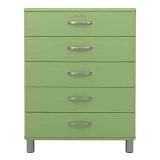Wäschekommode hellgrün Retro mit fünf Schubladen 112 cm hoch