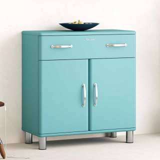Dielen Kommode mit Schublade in Türkis Retro 92 cm hoch
