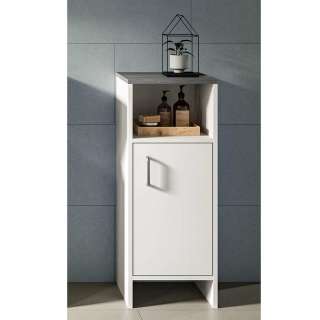 Badezimmerschränkchen in Weiß und Rauchsilber 82 cm hoch