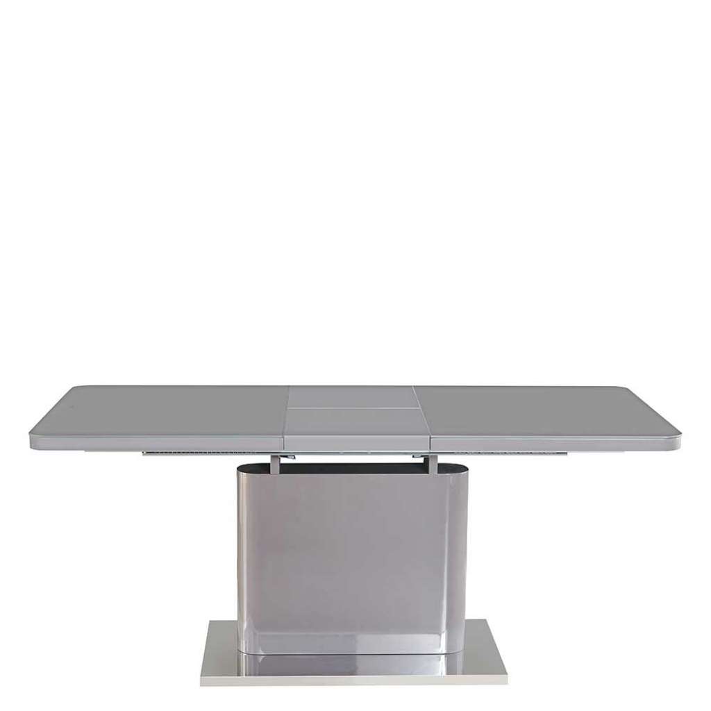 Designer Tisch Hochglanz grau 77 cm hoch Butterflyauszug