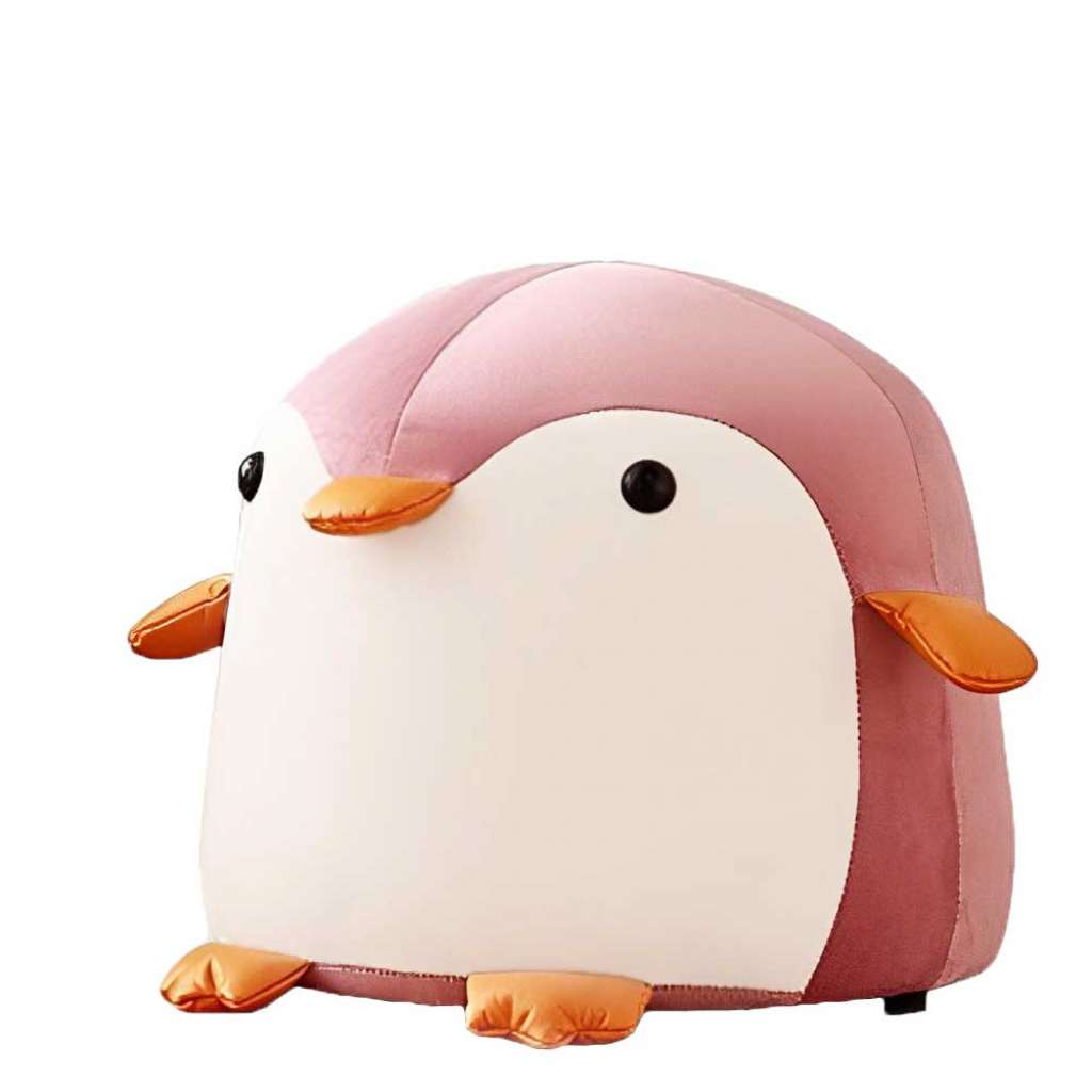Hocker Pinguin Rosa Kinderzimmer 32 cm hoch Webstoff
