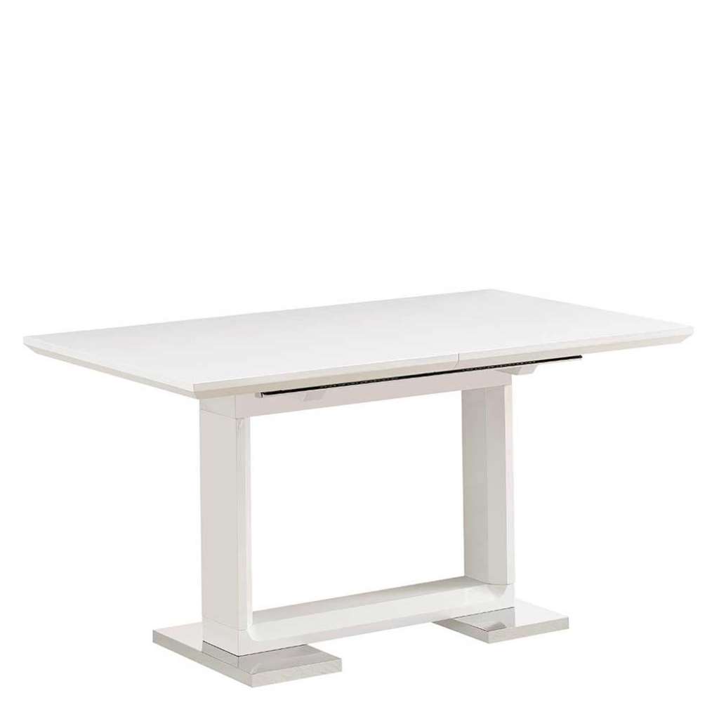 Ausziehesstisch in modernem Design Weiß Hochglanz lackiert