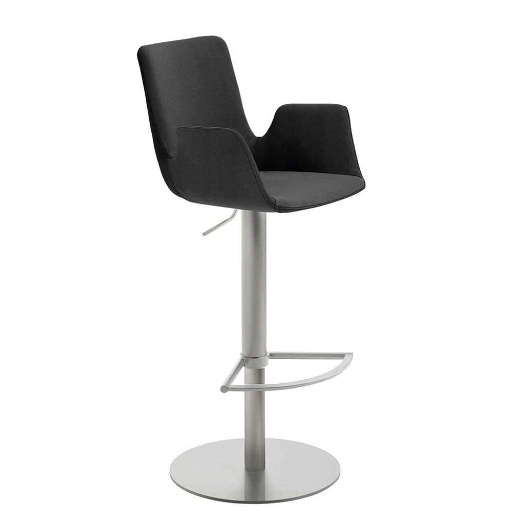 Hoher Barhocker Küche in Anthrazit und Silberfarben drehbar