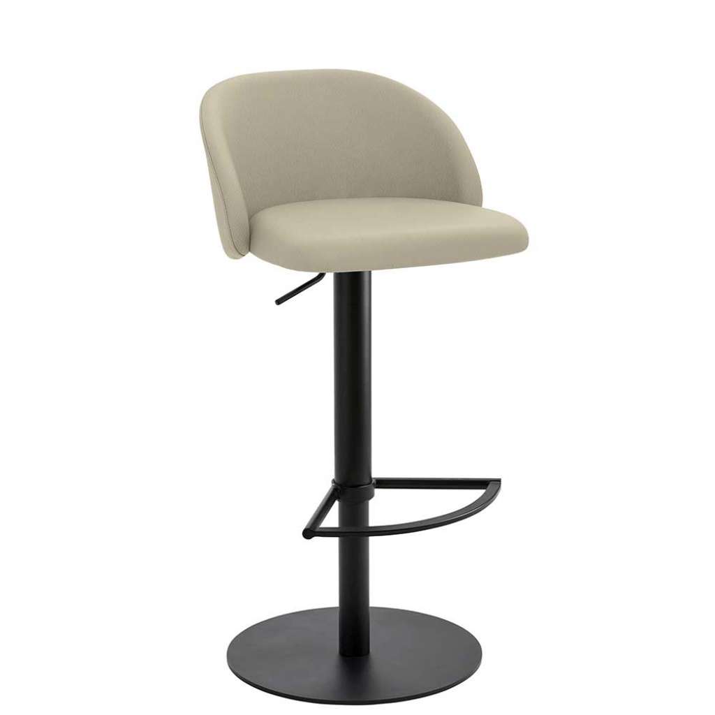 Barhocker Leder Taupe in modernem Design Gasdruck höhenverstellbar