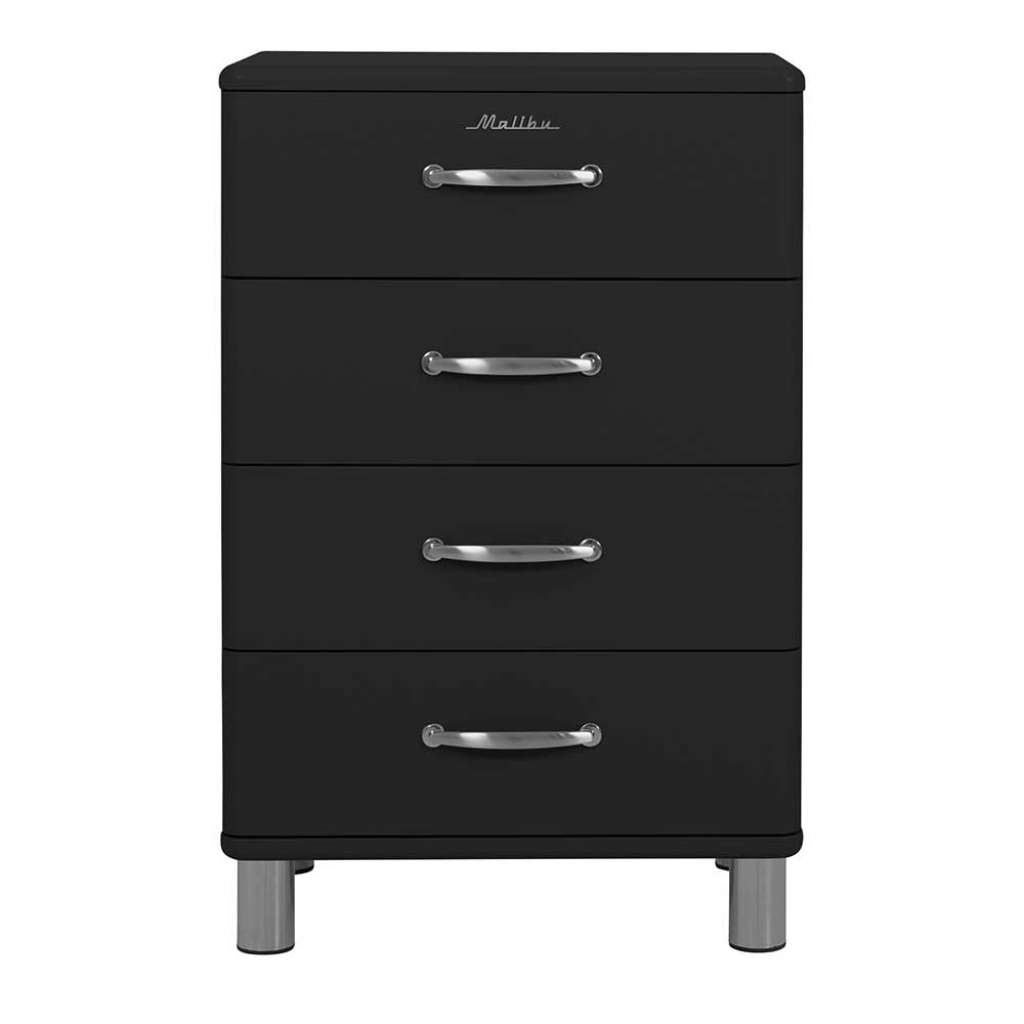 Kommode schwarz mit vier Schubladen 92 cm hoch - 61 cm breit
