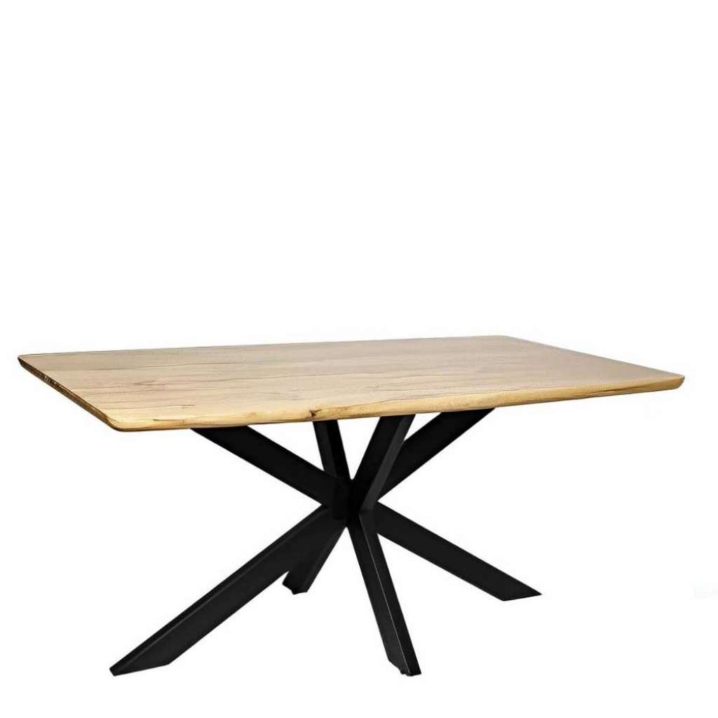 Tisch Esszimmer Akazie mit natürlicher Baumkante Spider Gestell