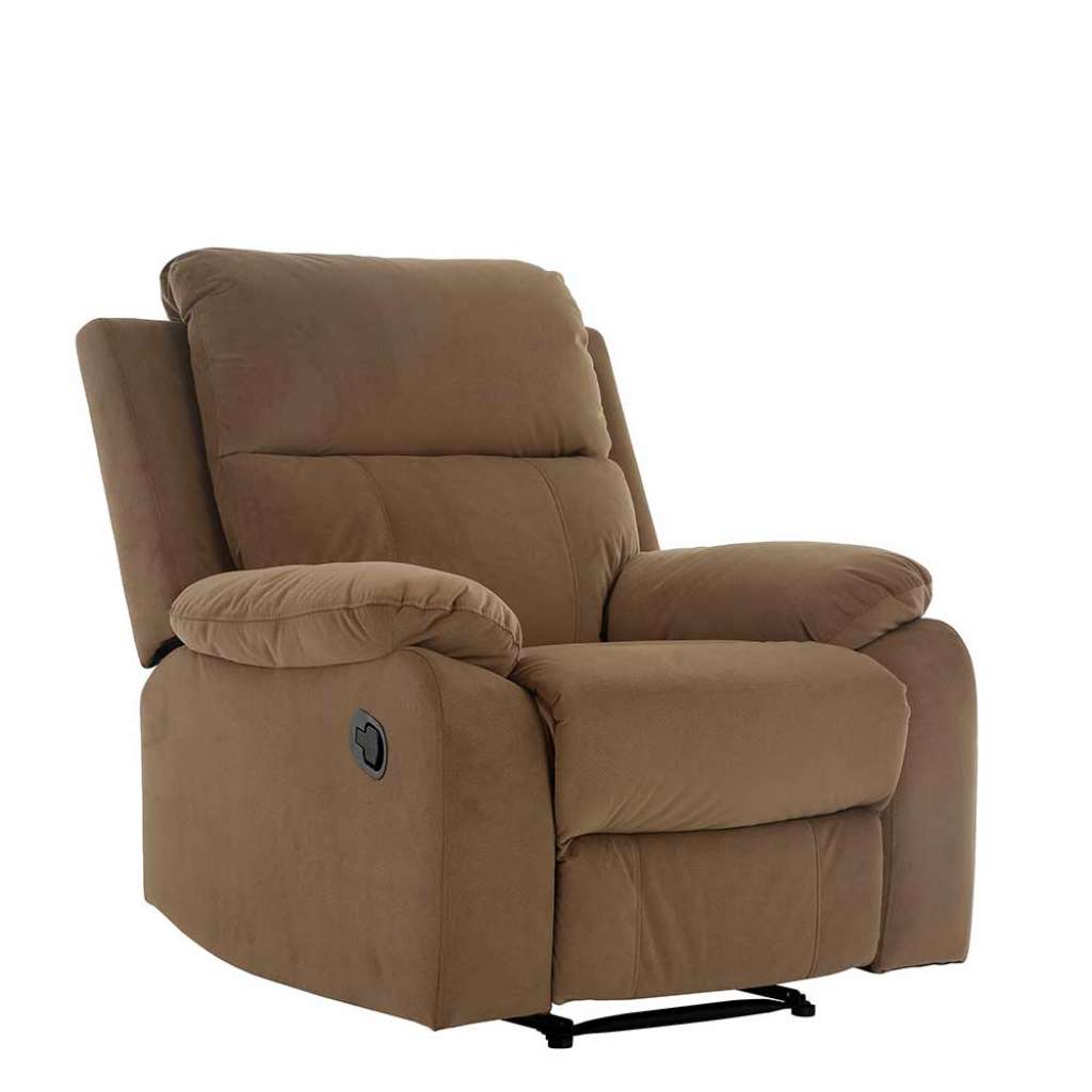 Entspannungssessel in Braun Stoff Untergestell aus Metall