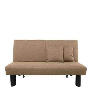 Faltsofa Beige Stoff mit Schlaffunktion 145 cm breit - 100 cm tief