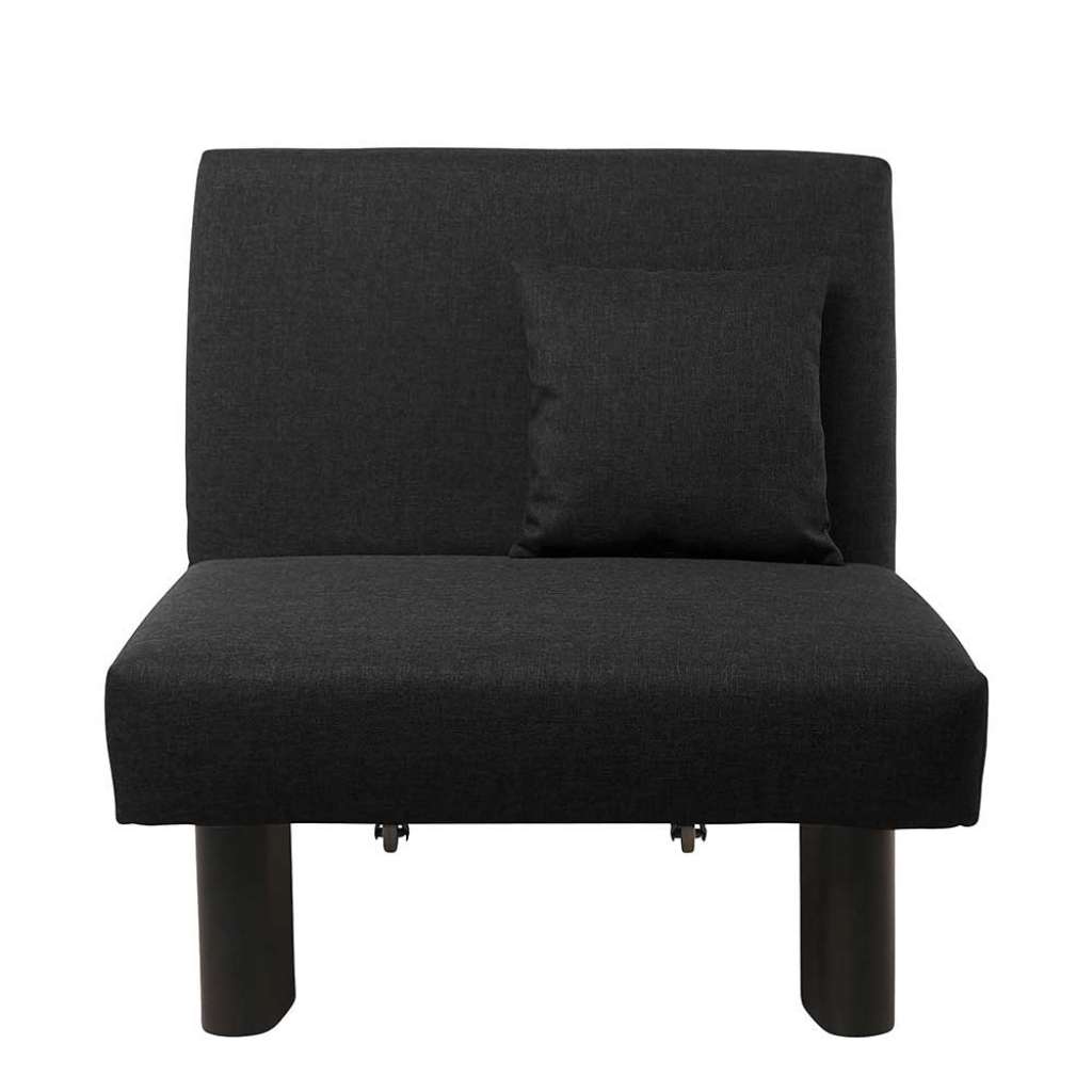 Schwarzer Schlafsessel Made in Germany Flachgewebe und Metall