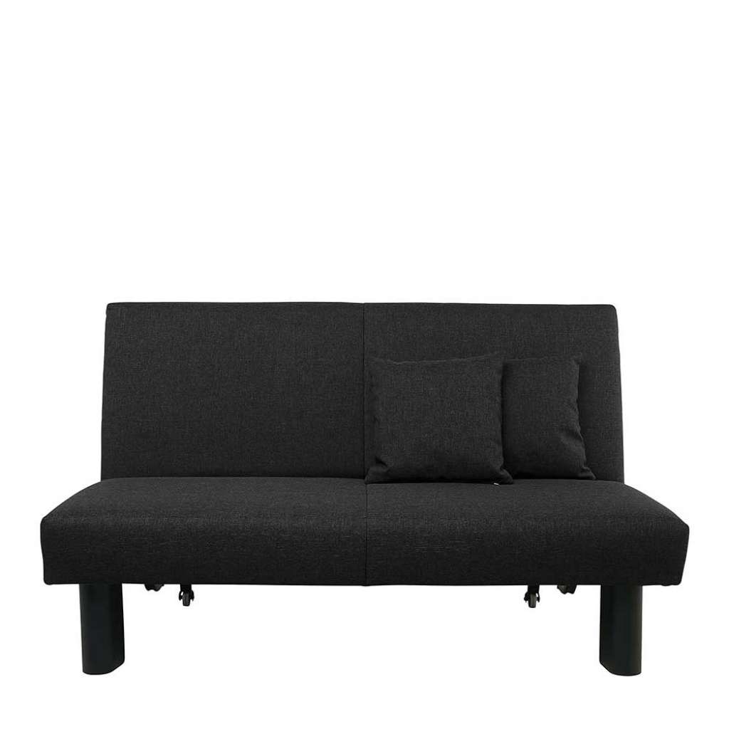 Doppelschlafsofa in Schwarz Stoff Untergestell aus Metall
