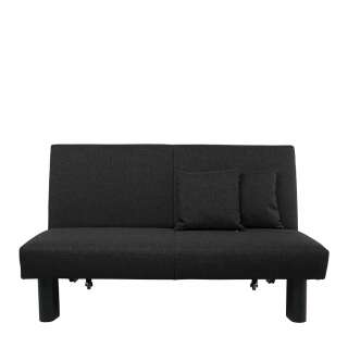 Doppelschlafsofa in Schwarz Stoff Untergestell aus Metall