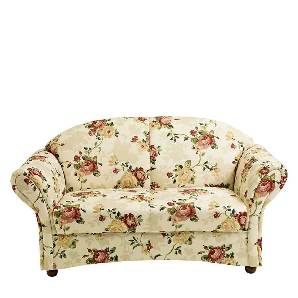 Zweiersofa mit Rosenmuster in Cremefarben 151 cm breit