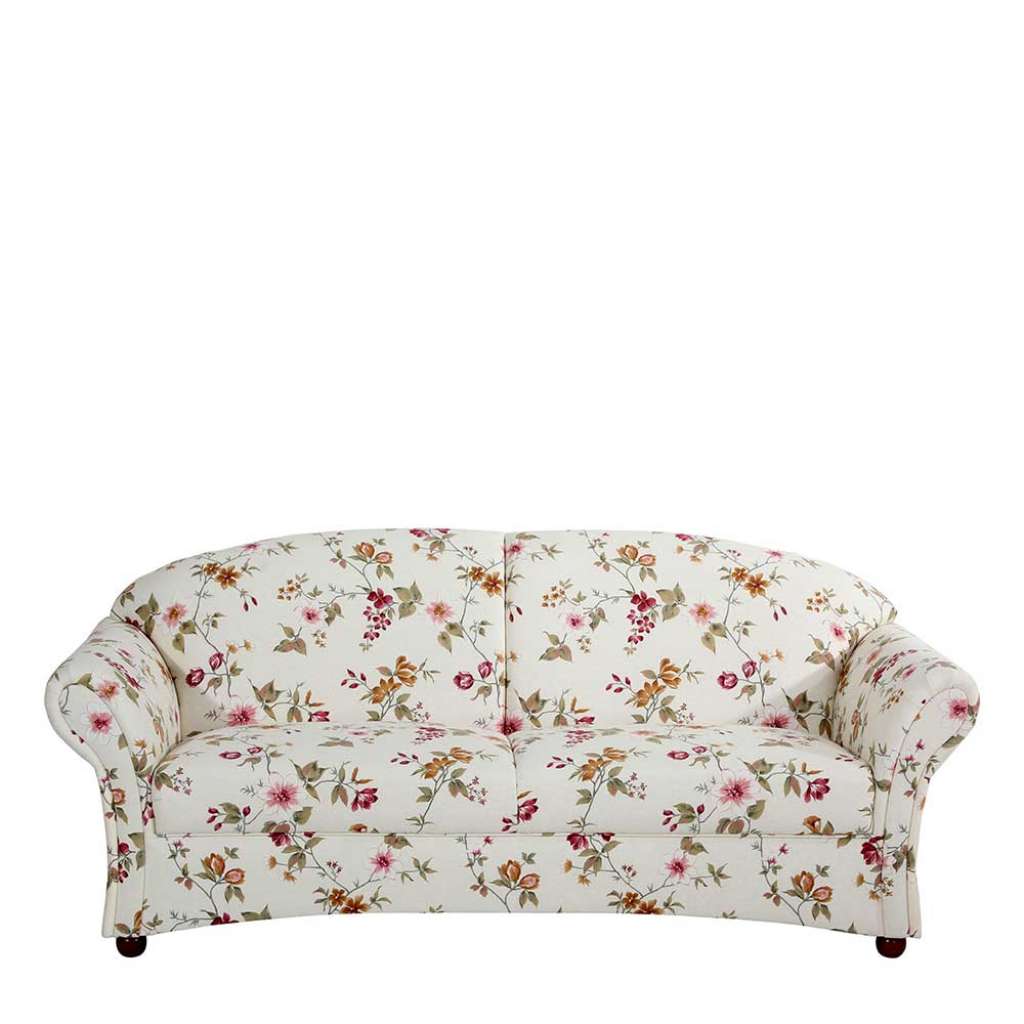 Wohnzimmer Sofa Country mit Blumen Motiv 202 cm breit - 81 cm tief