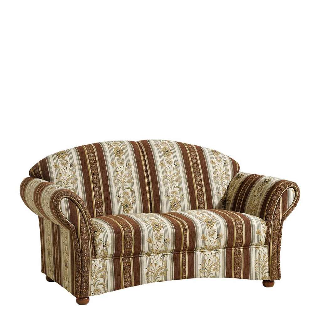 Landhaus Couch mit Streifenmuster Vierfußgestell aus Holz