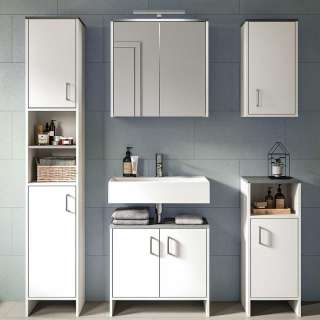 Badmöbelkomplettset ohne Waschbecken 180 cm hoch (fünfteilig)