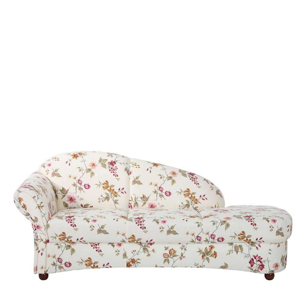 Sofaliege mit Blumen Motiv Flachgewebe Bezug Landhausstil