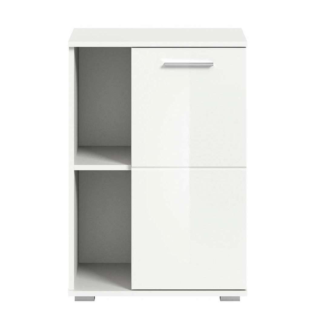 Garderobenschuhschrank mit einer Drehtür Hochglanz weiss Front
