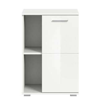 Garderobenschuhschrank mit einer Drehtür Hochglanz weiss Front