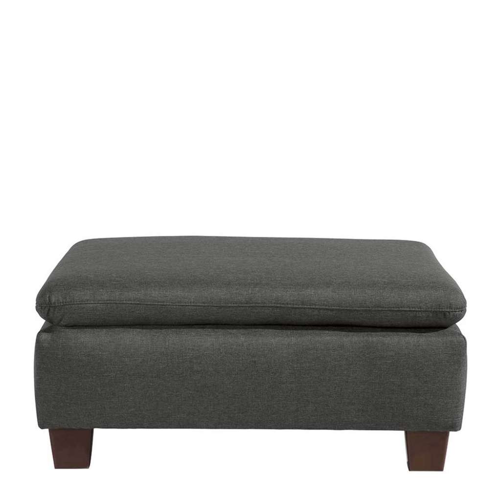 Polsterhocker Anthrazit Stoff in modernem Design 90 cm breit