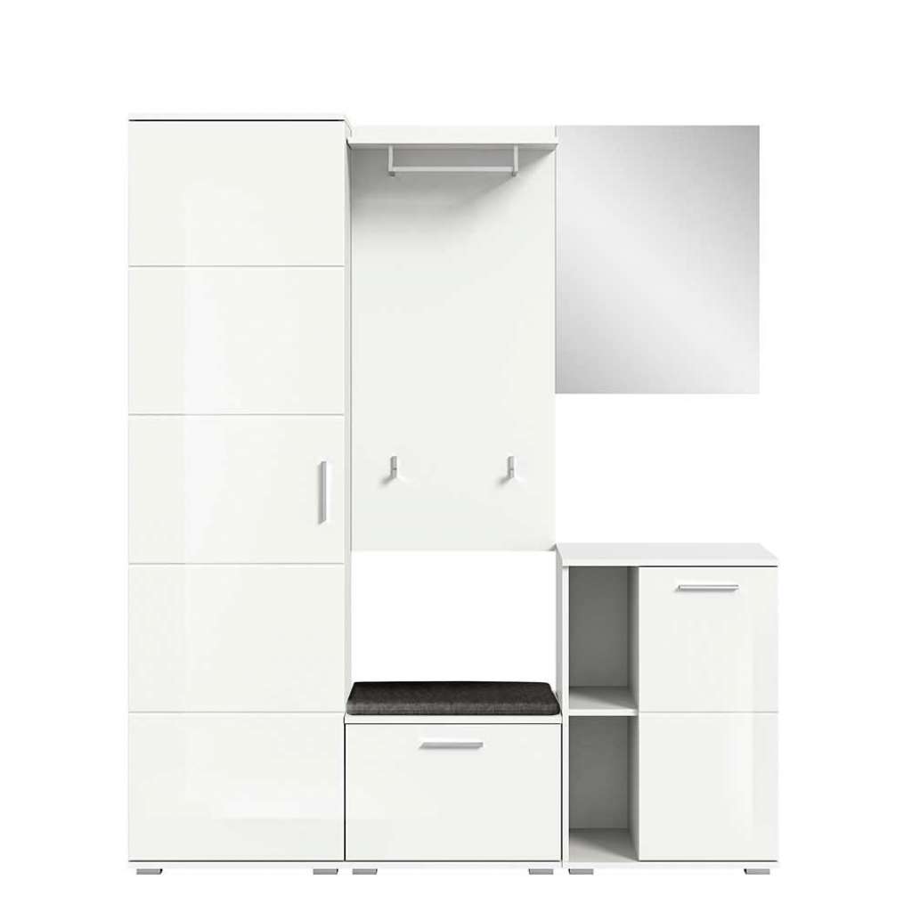 Jacken Garderobe in Weiß mit Hochglanz Front 191 cm hoch