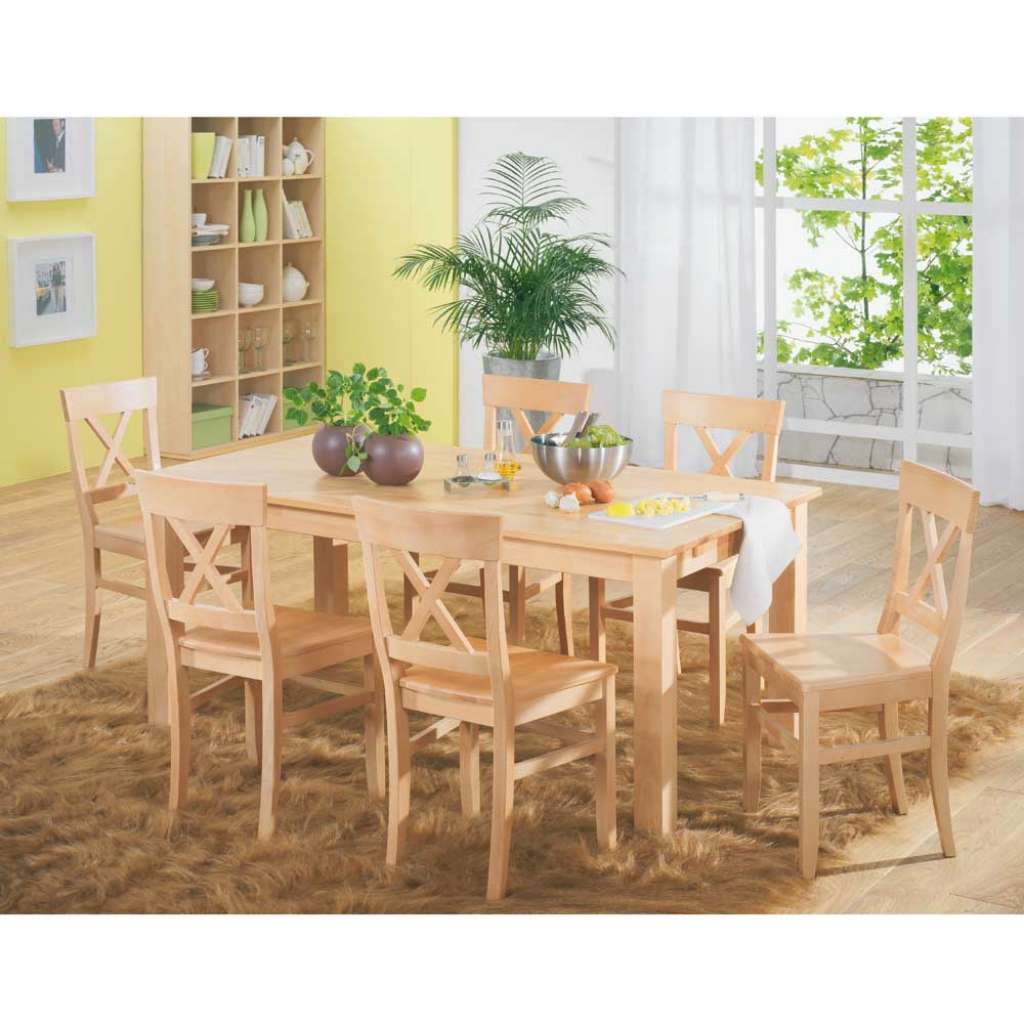 Sitzgruppe aus Buchenholz (7-teilig)
